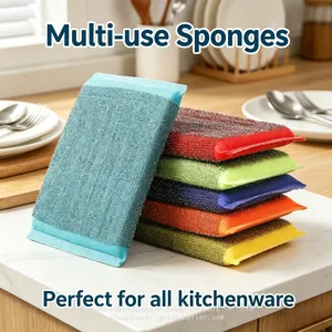 Bulk Pack Kitchen Sponges 4Pcs High Density Absorbent Dishwashing Sponges thumbnail-1