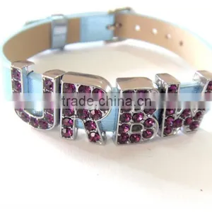 1omm Purple Stone Slide Letters for the 10mm Dog Collars .bracelet . thumbnail-1