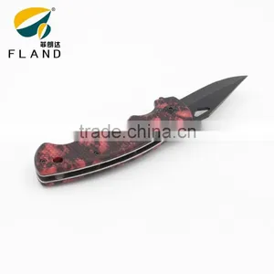 New Design Skull Pattern PP Handle Folding Black Blade Best Pocket Knife thumbnail-6