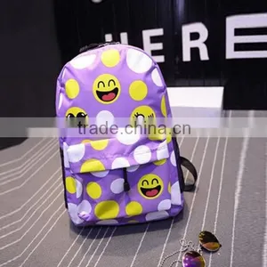 Emoji qq Smile Face Canvas Daypack Backpack Cool Cute Emoji Backpack Cool Kids School Backpack thumbnail-3