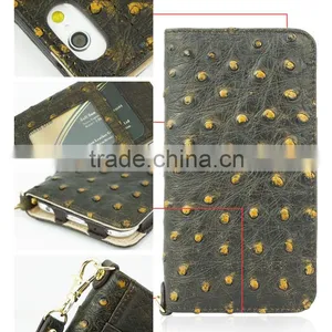 High Quality Wholesale Ostrich Skin Leather Phone Cases for Iphone 6 thumbnail-6