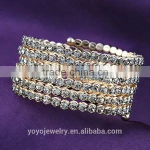 Equisite Crystal Bangle 14g Gold Mood Bracelet thumbnail-2
