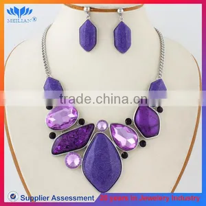 Yiwu Factory Fashion Purple Color Cheap Jewelry Sets thumbnail-1
