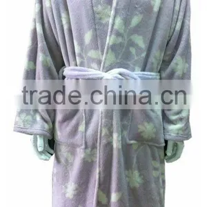 Fashion Printed Coral Fleece Bathrobes thumbnail-1