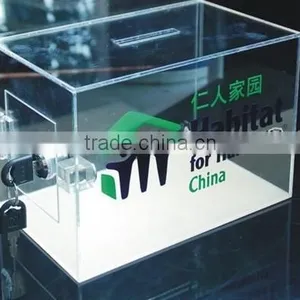 GH-RJ034 High Transparant Usage Acrylic Donation Stand for Showcase,clear Acrylic Donation Box thumbnail-1