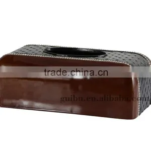 Wood Resin Brown Branded Tissue Boxes for Home Use thumbnail-1