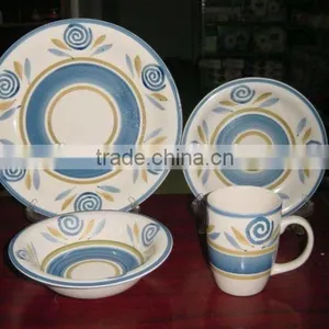 16 Pieces Glazed Ceramic Dinnerware,color Glazed Stoneware Dinnerware,stoneware Dinnerware Set thumbnail-1