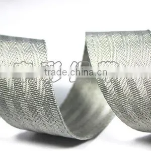 Silver Nylon Herringbone Webbing thumbnail-1