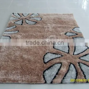 South Korea Silk Pure Color Rugs,hand Tufted Semi Circle Rug thumbnail-4