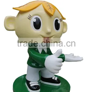 Fiberglass Sculpture Cartoon Little Boy Statue thumbnail-1