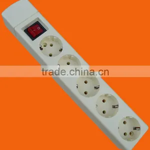 European Style 5 Way Power Extension Socket With Earth and Switch (E9005ES) thumbnail-1