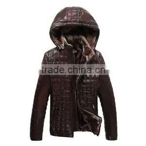 2015 Newest Business Casual Men's Thicken Lapel Sheepskin Leather Jacket thumbnail-3