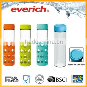Double Layer Bicycle Glass Water Bottle With Silicone Sleeve thumbnail-2