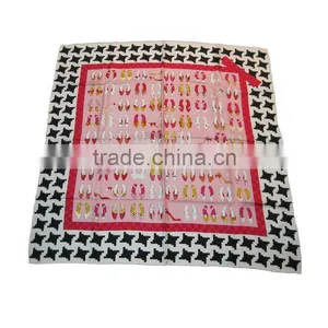 Lovely Women Shoes Geometry Silk Foulard Scarf thumbnail-1