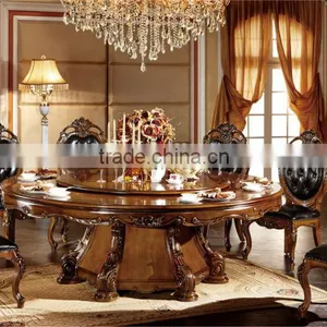 2015 Carved High Quality Dining Room Set,cheap Furniture Wooden Dining Table and Chairs thumbnail-3