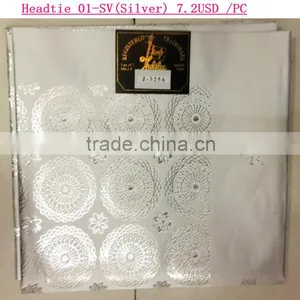 Silver African Headtie for Women Gele thumbnail-1