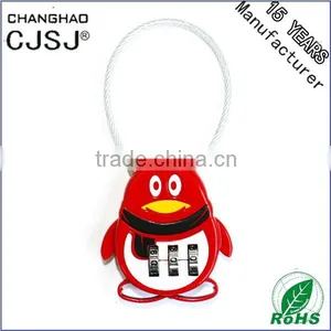 CJSJ Hot Sale Cute QQ Cable Padlock CH-QQ Combination Security Padlock thumbnail-1