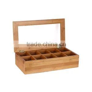 BSCI Certificated Wooden Tea Box With Glass Top Quality Choice thumbnail-4