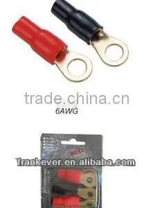 Insulated 6AWG Cable Ring Terminal Copper Terminal for Automobile,Motorcycle,Lightings,Swiches and Radios thumbnail-1