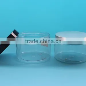 Round Colorful 300ml Plastic PET Jars, 300g 10oz Clear PET Plastic Jar With Aluminum Cap thumbnail-2