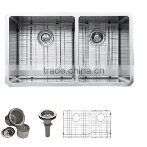 Undermount 60/40 Double Bowl 304 Stainless Steel Kitchen Sinks Wholesale thumbnail-1