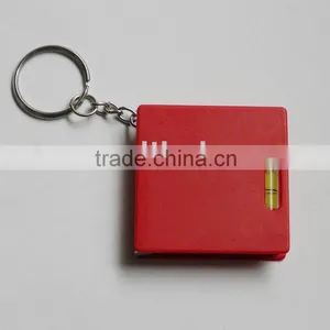 Square Tape Measure With Spirit Level Key Chain, Tape Measure Spirit Level Key Chains thumbnail-1