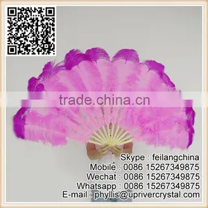 Cheap Sale Rose With Pink Large Ostrich Feather Fan For Belly Dance thumbnail-2