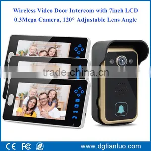 Home Security 1 Camera 3 Monitors Wireless Color Video Doorphone thumbnail-1