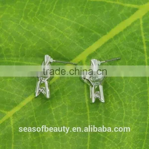 Decorative Ear Stud Metal Silver Star Fashionable Design Ear Studs thumbnail-2