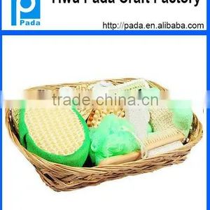 Luffa Wooden Spa Bath Set in Wood Basket thumbnail-1