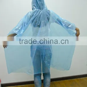 Promotinal PE Poncho Rain Cape Raincoat With Logo Print Two Place Two Position Logo Print thumbnail-5
