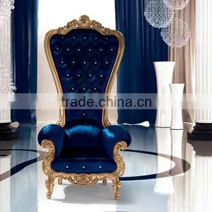 Wholesale Hotel Antique Wooden Throne High Back Chair, Luxury Royal Chair thumbnail-4
