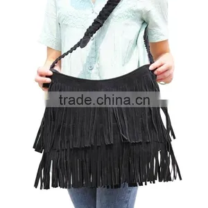 Hot Sale 2015 Fashion Women Handbag Tassel Cross Body Women Bag Solid Color Zipper Shoulder Bags Leather Handbags for Female thumbnail-6