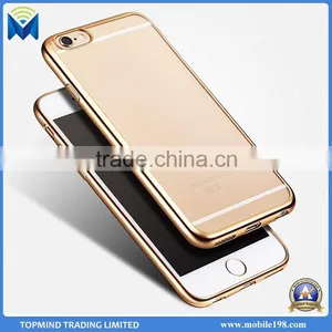 High Quality Transparent Electroplate TPU Back Case for IPhone 6plus 6s Plus 5.5inch thumbnail-3
