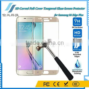 Gold 3D Curved Screen Protector S6 Edge Plus Tempered Glass 9H thumbnail-1