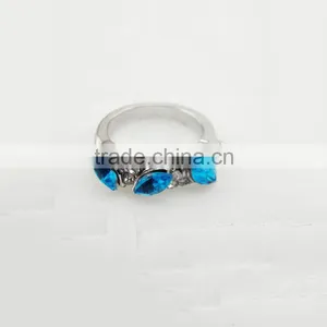 2015 Fashion Gold Plated Ring , Engagement Blue Stone Ring thumbnail-3