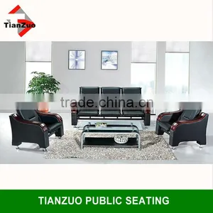 Black Color With Metal Base Office Sofa Design(TZ-B41)1+1+3 thumbnail-1