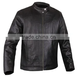 Leather Fashion Jacket Black With Brass Zipper thumbnail-1