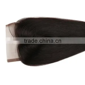 7a 4*4 Virgin Peruvian Straight Lace Closure Bleached Knots, Cheap Unprocessed Human Hair Free/Middle/3 Part Closures, Free Ship thumbnail-5