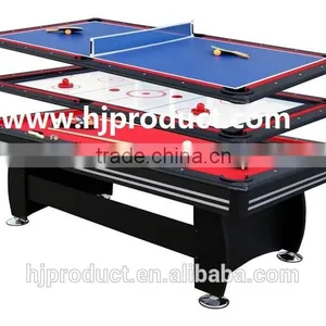 5' Cheaper Price Factory Promotion 3 in 1 Multi Games Table. Pool Table, Table Tennis Table, Push Hockey Table thumbnail-1