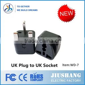 UK Plug Male 3 Pin to UK Male Socket Universal Adapter thumbnail-1