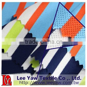 Polyester Full Dull Spandex Yarn Dyed Auto Stripe Pique Fabric With Anti-bacterial thumbnail-1