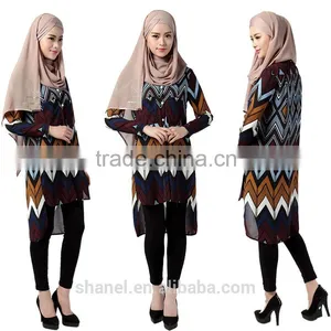 Modern Loose Chiffon Muslim Blouse Cardigan thumbnail-1