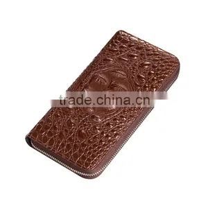 2016 Crocodile Leather Wallet Wallet With Mobile Phone Holder Violet Purse Wallet thumbnail-2