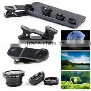 Popular Phone Lens Fisheye Lens 0.67x Wide-angle Photographic Lens 3 in 1 Lens Kit thumbnail-1