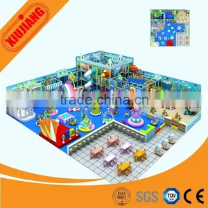 Funny Amusement Plastic Playground Item With Trampoline and Slides. thumbnail-1