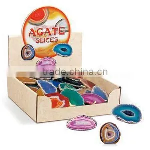 Thin Sliced Colored Agates Assorted Colors 4-5 Inch Craft or Display thumbnail-1