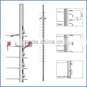 Walll Mounted Sunglasses Display Bars;locking Eyeglasses Display Poles;spectacle Display Rods thumbnail-2