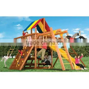 CE Happy Outdoor Wooden Swing for Children thumbnail-1