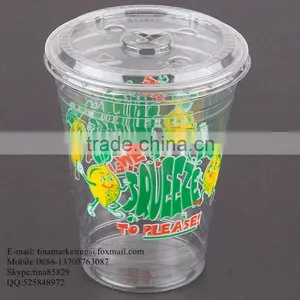 Clear Flat PS Material Lid for 16/20/24 Oz. Plastic Lemonade Cup thumbnail-1